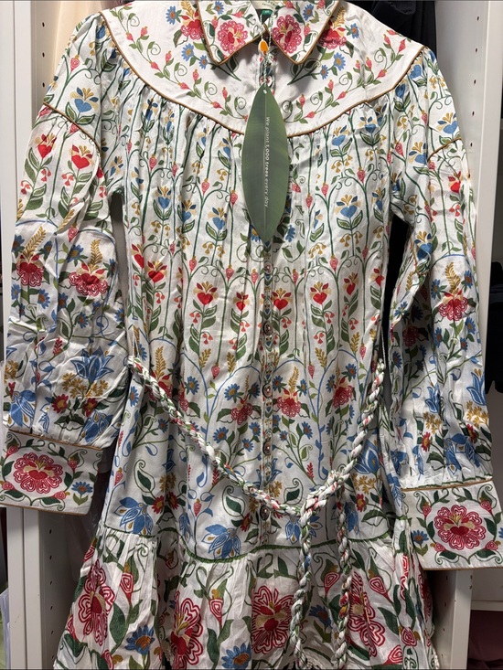 FARM Rio Dresses & Skirts - FARM Rio Off White Stitched Garden Mini Dress